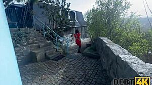 Debt4k Shocks with Pregnant Euro Babe's Shaved Pussy Reveal