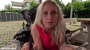 horny guy masturbates alone in scorching summer heat