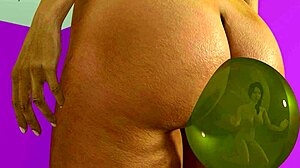 in this bondage scene, helga bubbles ava with her farts while they engage in lesbian play.