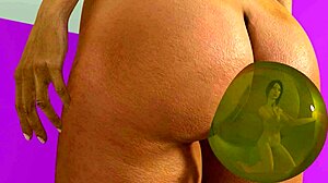 in this bondage scene, helga bubbles ava with her farts while they engage in lesbian play.