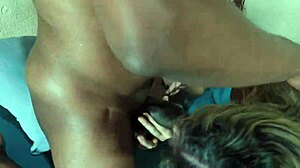 Padrasto and madrasta unite to fuck enteada with blowjob and wet pussy