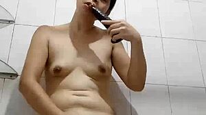 Playing with dildo for the sake of daddy's satisfaction