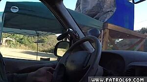 What happens when this brunette gets pulled over by police for a deep cavity search?