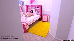 beautiful brunette teen caught watching porn by step-dad