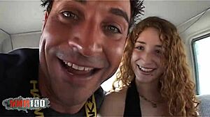 Young Spanish redhead Monica Ledesma in outdoor fucking, deepthroat and pussy action