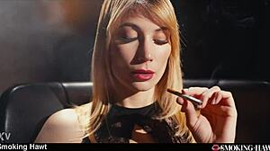 Blonde beauty Sharon White, captivating and intense