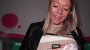 Public agent catches blonde french girl in the street