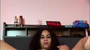 Horny Latina Stretches And Masturbates On Bed