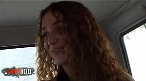 Young Spanish redhead Monica Ledesma in outdoor fucking, deepthroat and pussy action