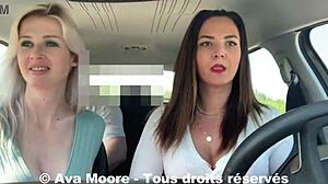 Defi Inconnu - Lucky Guy’s First Time Sucked By Two Girls! They Drain Him On Roadside!