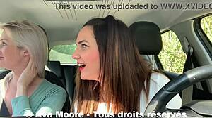 Defi Inconnu - Lucky Guy’s First Time Sucked By Two Girls! They Drain Him On Roadside!