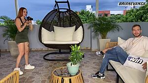 andrea castro, horny redhead photographer with big tits, rides brian evansx in doggystyle