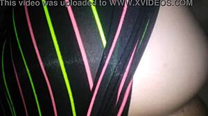 Girlfriend sucks cock then doggy sex in bikini.