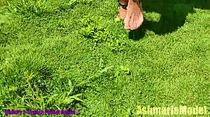 Slut magic - bouncing tits in slow motion at the cemetery