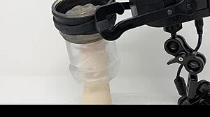 demonstrating the rubjoy robot for masturbation