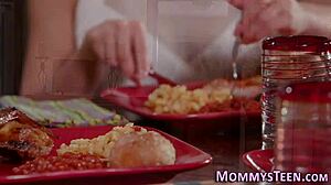 Lesbian milf and teen 18+ explore first-time scissoring in taboo scene