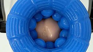 demonstrating the rubjoy robot for masturbation