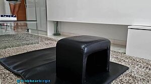 Cute amateur milf rides her Sybian for wild solo fun