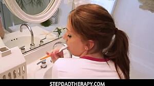 Stepdad Therapy - Maya Kendrick Redhead Busy On Cam With Huge Thick Cock