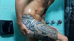 taking a shower with pierced nipples and tattoos