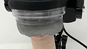 demonstrating the rubjoy robot for masturbation