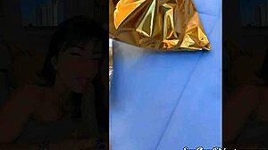 Hot Latina flashes in public fitting room with BBC toy!