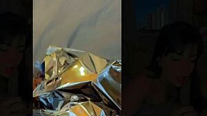 Hot Latina flashes in public fitting room with BBC toy!