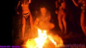 Slut magic - bouncing tits in slow motion at the cemetery