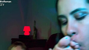 Femdom Asks If You'd Lick Her Honey Feet While Choking.