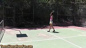 bendy real teen 18+ gets spanked at outdoor party