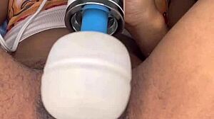 Hey, watch me edge my hairy ebony pussy real close!