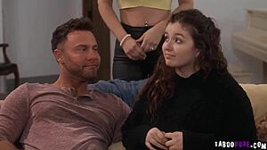Stepsiblings, parents, and couple unite for a hot foursome