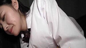 Hot Japanese schoolgirl takes a passionate and intense ride