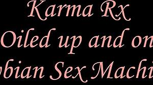 Man, oiled teen Karma Rx rides sybian to huge orgasm!