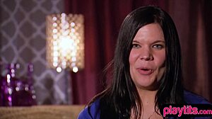 Amateur couples explore swinger club.