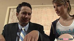 Tranny Babysitter Amy Daly Sucks and Fucks Big Cock in Anal