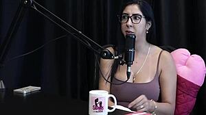 Latina Nerd Shows Tits And Pussy