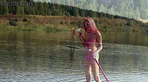 Hello and try on a pink micro bikini