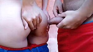 Hot Brunette Maid Gets Anal In Backyard Workout Session