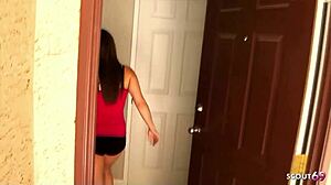 round ass girlfriend brynn jay with small 18+ tits gets filmed in real private fuck. her big dick boyfriend pounds hard.