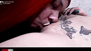 Brunette beauty shows breasts, fueling intense, passionate action