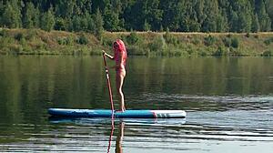 Hey there, check out this pink micro bikini beach flash!
