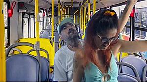 Young Japanese student groped and screwed on public bus