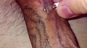 showing my big cock with piercing holes