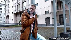 Nerdy Skinny Teen 18+ Lottie Magne Polishes Fat Cock with Blowjob and Trimmed Pussy!