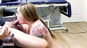 busty blonde gwen subtly sucks cock and enjoys doggystyle