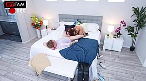 college slut comes home craving stepbro's cock, masturbating with vibrator and tight pussy.