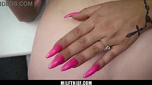 She was collared by loss prevention for theft