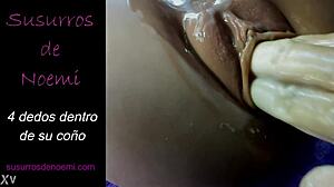 four fingers deep inside wet pussy massage.