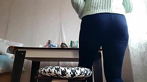 Brunette Masturbates Riskily at Office Workplace